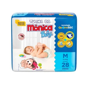 Fralda Turma da Mônica Baby Jumbo M 28 Unidades